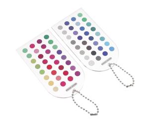 2 pièces Carte Guide des Couleurs Saisonnières en Acrylique pour stylisme | Format 10x5,3x0,3cm, Chaîne à Billes Incluse, pour Achats, Essais Maquillage et Harmonies