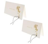 2 Pièces Cartes de Gratitude Vierges Blanches en Papier, Élégantes | Surface Lisse pour Écriture, Lettres Embossées Thank You, Style Chic et Simple, pour Hôtes et Invités
