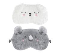 2 Pièces Cartoon Masque Pour Les Yeux En Peluche, Masque Oculaire Mignon Pour Animaux, Aides Au Sommeil, Fournitures De Voyage, Accessoires De Sommeil.