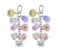 2 Pièces Cartoon Pendants Animal, Pendentifs en Acrylique, Caricatures De Dessin Animé, Accessoires De Sacs.