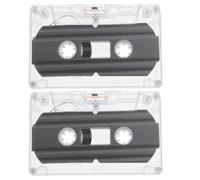 2 Pièces Cassette Audio Vierge 30, Boîtier Transparent | Plastique Résistant, Étiquette Inscriptible, Lecture sur Platine ou Lecteur Portable, en Classe pour Étudiants