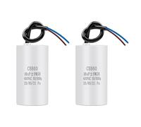 2 Pièces CBB60 10uF 450V 50/60Hz Condensateur Démarrage Moteur 34x65mm, Condensateur Moteur AC, Remplacement Universel pour Sèche-Linge Pompe Ventilateur Compresseur Machine à Laver avec Fils