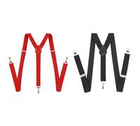 2 Pièces Ceinture, Clip De Ceinture Élastique Élastique, Sangles De Combinaison Pour Hommes, Ceinture Globale, Accessoires (Rouge, Noir).