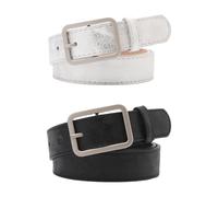 2 Pièces Ceinture En Cuir Pu Pailleté, Ceinture De Mode Pour Femmes, Ceinture Élastique Élastique, Ceinture Réglable, Adaptée Aux Robes, Jeans
