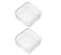 2 Pièces Cendrier Carré en Verre Coupe-vent Décoratif
