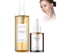 2 Pièces Centella Cleansing Oil + Serum, Centella Asiatica Extract, Huile Démaquillante, Pore Deep Cleansing, pour Apaiser Les Peaux Sensibles et Sujettes À l'acné