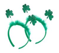 2 Pièces Cerceau à Cheveux Vert Trèfle Saint-patrick, Coiffe | Plush Strip Léger, Motif Festif pour Tête et Cheveux, Fêtes Costumées, Participants et Ambiance de Célébration