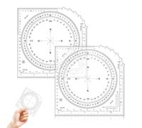 2 Pièces Cercle Rapporteur, 360 Degrés Rapporteur Règle Rapporteur en Plastique Cercle Mesure pour L' école Bureau,rapporteur,rapporteur d'angle,rapporteur circulaire 360
