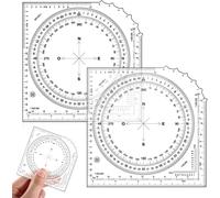 2 Pièces Cercle Rapporteur,Rapporteur D'angle,Rapporteur Circulaire 360,Règle De Dessin,360 Degrés Rapporteur Règle Bras Oscillant Angle Rapporteur En Plastique Cercle Mesure