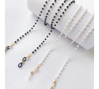 2 pièces Chaîne décorative pour lunettes en fausses perles, Chaîne de lunettes en perles de fausses perles anti-glissement, Cordon de lunettes de lecture, Chaîne de masque UnicoloreAlliage de zinc