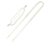 2 PièCes Chaine Sac A Main Chaine De Sac Largeur Pearl Purse Chain pour Accessoires De Remplacement De Sangles De, ChaîNes DéCoratives De, ChaîNes De Chaussures, 120 Cm + 30 Cm