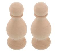 2 Pièces Chapeau de Poteau en Bois Style Romain Classique | Bois Brut, Boule Sculptée, pour Ponts et Kiosques, Diamètre 5,91x2,56 Pouces, Finition Nette