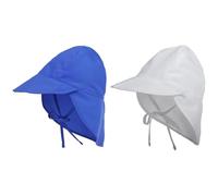 2 Pièces Chapeau De Soleil Enfant Pliable avec Protection Du Cou, Élastique Ajustable De Pêche et Plage - Respirant et Confortable