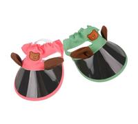 2 Pièces Chapeau de Soleil, Large Bord Réglable, Oreilles Ouvertes | Polyester et PVC, Pliable et Lavable, pour Promenades Urbaines, Cosplay, Taille M