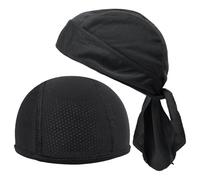 2 pièces Chapeaux de Turban de Cyclisme, Turban Noir, Chapeau de Turban pour Hommes, Capuche de vélo, Turban de vélo