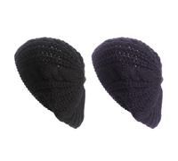 2 Pièces Chapeaux Pour Femmes, Chapeaux Tricotés D'Automne Et D'Hiver, Chapeaux Tricotés Chauds, Chapeaux Doux Et Confortables, Chapeaux Tricotés Simples (Noir, Gris Foncé)