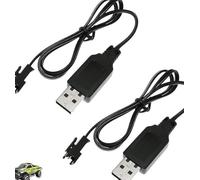 2 Pièces Chargeur Câble RC Universel, Chargeur Batterie 3.7V USB Utilisé sur RC Jouets Voiture Tank Trucks Trains Boat(3.7V)