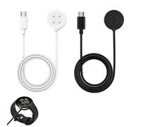 2 Pièces Chargeur Magnétique Compatible avec Google Pixel Watch 3/2/Fitbit Ace LTE/Versa 4/Versa 3/Sense 2/Sense, Station de Charge pour Montre Intelligente, Magnétique avec Câble USB C Noir & Blanc