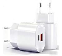 2 Pièces Chargeur Prise USB C,2-Port 25W Chargeur USB Multiple Secteur Adaptateur pour iPhone 17 16 15 14 13 12 11 Pro/Pro Max/Plus,Mini X XS XR SE 8 7 6S, iPad,Samsung Galaxy S25 S24 S23 S22 Ultra