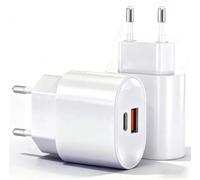 2 Pièces Chargeur Prise USB C,2-Port 25W Chargeur USB Multiple Secteur Adaptateur pour iPhone 17 16 15 14 13 12 11 Pro/Pro Max/Plus,Mini X XS XR SE 8 7 6S, iPad,Samsung Galaxy S25 S24 S23 S22 Ultra