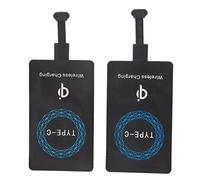 2 Pièces Chargeur sans Fil QI Type-c Adaptateur de Charge sans Fil Récepteur Récepteur de Charge de Téléphone Portable Auto-adhésif Chargeur Ultra Mince, Universel pour Téléphone
