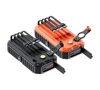2 Pièces Chargeur Solaire 20000mAh avec Manivelle Intégrée et 4 Câbles Batterie Externe Solaire Power Bank Portable, Torche Strobe SOS pour Camping Randonnée Survie Maison