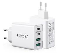 [2 pièces] Chargeur USB C 40W,4 Ports Chargeur Multiple avec USB-C et USB-A,Charge Rapide USB C Double Port PD+QC Connecteur Mural Multiport Type C Compatible avec iPhone 14/15/13/12/Samsung/Tablet
