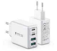 [2 pièces] Chargeur USB C 40W, 4 Ports USB C, Bloc de Charge Rapide Dual Port PD+QC Prise Murale Multiport Type C Compatible avec iPhone 12/13/14/15/Pro Max/XS/XR/8/7/Samsung/Tablette