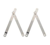 2 Pièces Charnière de Support de Couvercle Rabattable | Montage Côté Droit, Structure Pliable à Tige, pour Tables et Bureaux, Finition Argentée Lisse