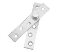 2 Pièces Charnière Pivotante Cachée en Acier Inoxydable, Argenté | Pivot Central, Fixation Supérieure et Inférieure, Perçage 5mm, Intérieur Compact, Mouvement Silencieux