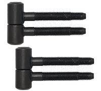 2 Pièces - Charnières de porte Portes intérieures Rubans de rénovation Einbohrbänder 2 pièces pour portes en bois renforcées | Gr. ø 16 mm | Métal noir brillant