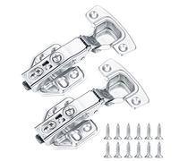 2 Pièces Charnières de Portes d'Armoires et de Cuisine, Charnières de Meubles à Ressort Pliant avec Vis, Charnière Invisible Inox pour Chevauchement Muet