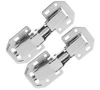 2 Pièces Charnières Hydrauliques Invisibles à Visser | Acier Crs Argenté, Base Épaissie et Structure Pont, Démontage Rapide pour Meubles Cuisine