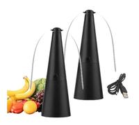 2 Pièces Chasse Mouche De Table Rechargeable, Ventilateur De Table Anti Mouche, Repousse Mouches avec Lames Réfléchissantes pour Jardin Pique-Nique Barbecue Cuisine Camping Voyages Maison