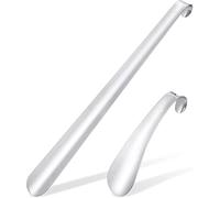 2 pièces Chausse Pied Métal (42cm+15cm), Chausse-pied à Long, Chausse-pied Acier Inoxydable, Solide et Costaud, pour qui ont des problème de dos et problèmes de mouvance, les Personnes âgées, enfant