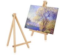 2 Pièces Chevalet de Table 20 x 30cm Petit Chevalet en Bois Chevalets Trépied Pliable Triangle Chevalets Triangulaires Présentoir Bois pour Albums Photo Cartes de Visite