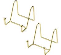 2 Pièces Chevalet Support Plaque de cadre photo Présentoir Supports d'affichage d'or Présentoirs Métal Décoratif acier inoxydable pour Albums Photo Les Livres Chevalets L'artisanat Décoration Maison