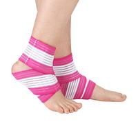 2 Pièces Chevillères de Compression Réglable Attelle Cheville Confortable Support Cheville Antidérapant Chevillère de Maintien Respirante Bandage de Compression Élastique pour Sport Course Basketball