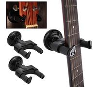 2 Pièces Cintre de Guitare Réglable Robuste Basse Mandoline Violon Crochets de Montage Mural avec Revêtement en Caoutchouc ABS Noir pour la Maison et le Studio 5,3x3,7x2,8 Pouces