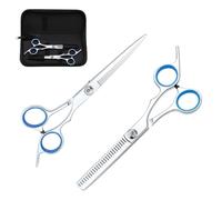 2 Pièces Ciseaux Coiffure Professionnel 6 Pouces, Ciseaux Effileur + Coupe Cheveux, Acier Inoxydable 4CR, Kit Coiffure Barbier, Précis et Tranchant, Salon & Maison