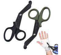 2 Pieces Ciseaux Medical,Ciseaux Jesco,Ciseaux Médicaux, Ciseaux De Traumatologie, Ciseaux À Bandage, Pour Infirmières, Étudiants En Médecine, Urgences (Noir Et Vert,15 Cm)