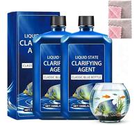 2 pièces Clarifiant d'eau à Action Rapide pour Aquarium,Purificateur d'eau Puissant pour Aquariums d'eau Douce, éLimine Les ImpuretéS De l'eau Trouble, Formule Douce Et SûRe,pour Tous Les Bassins.