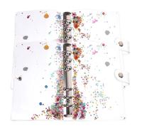 2 Pièces Classeur A6 en Plastique à Paillettes | Anneaux à Feuillets, Bouton de Fermeture, Design Translucide Brillant, pour Pages et Scrapbooking