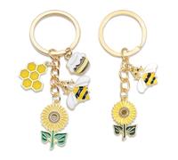 2 Pièces Clés sur Le Thème des Abeilles, Porte-Clés Créatif, Porte-Clés Mignon, Porte-Clés Amusant, Porte-Clés Décoratif.
