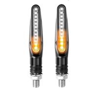 2 Pièces Clignotant Moto LED pour Scrambler 800 Multistrada 1200, Clignotants Universels ImperméAble 12V, Indicateurs Clignotement, avec 12 Perles LED,Yellow
