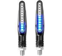 2 Pièces Clignotant Moto LED pour Scrambler 800 Multistrada 1200, Clignotants Universels ImperméAble 12V, Indicateurs Clignotement, avec 12 Perles LED,Blue