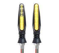 2 Pièces Clignotants Moto LED, Indicateurs de Moto Universels Étanches, Clignotants de Tournage 12V 15 LED Amber pour Scooter, Quad, Cruiser, Off Road, Compatible avec Véhicules à Batterie 12V
