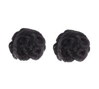 2 Pièces Clip De De Fleur Petits Pains Surmatelas De Cheveux Humains Queue De Cheval Cordon Cheveux Chignons Cheveux Chignon Bouclé Fil Haute Température Black FRCOLOR