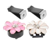 2 pièces Clip Parfum Voiture à Fleur de Camélia, Décoratif, | Alliage et Plastique, Diffusion Aromatique, Fixation Sûre, pour Intérieur Auto et Odeurs de Cuir