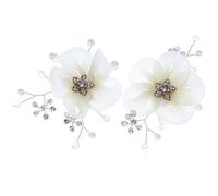 2 Pièces Clips à Chaussures Perles Fleur en Alliage, Décor Mariage | Blanc Élégant, Fixation Simple Plupart des Souliers, Léger et Décoratif pour Fiançailles et Saint-valentin